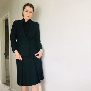Vintage Burberry Emerald Green Suit Set